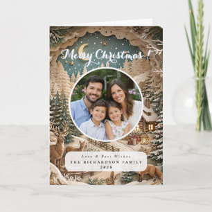 Tarjeta Navidad vintage tradicional personalizada