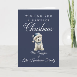Tarjeta Navidad Westie Blanca