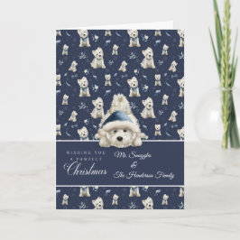 Tarjeta Navidad Westie Blanco