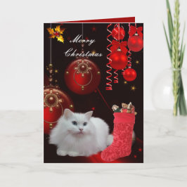 Tarjeta Navidad Xmas Gato