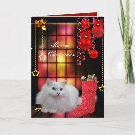 Tarjeta Navidad Xmas Gato