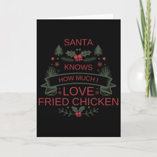 Tarjeta Navidades 2025 Camisas De Pollo Fritas Para Comfo (Anverso)