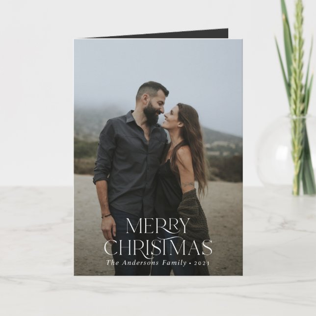 Tarjeta Navidades 2 festividades plegadas con flores botán (Anverso)