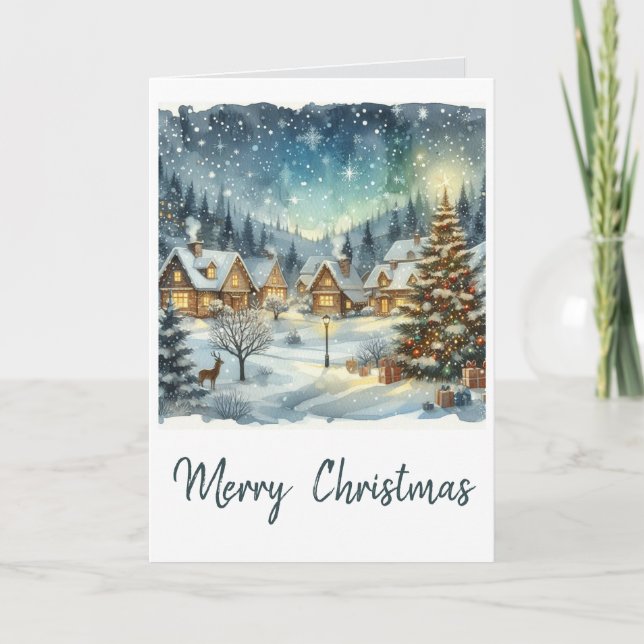 Tarjeta Navidades acuáticos de vacaciones (Anverso)