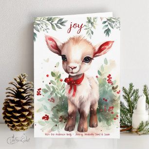 Tarjeta Navidades acuáticos Goat Baby Joy