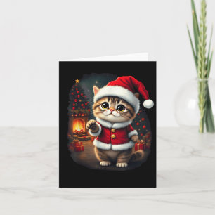 Tarjeta Navidades adorables Cat Santa Claus Lovely Xmas Ki