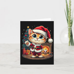 Tarjeta Navidades adorables Cat Santa Claus Lovely Xmas Ki