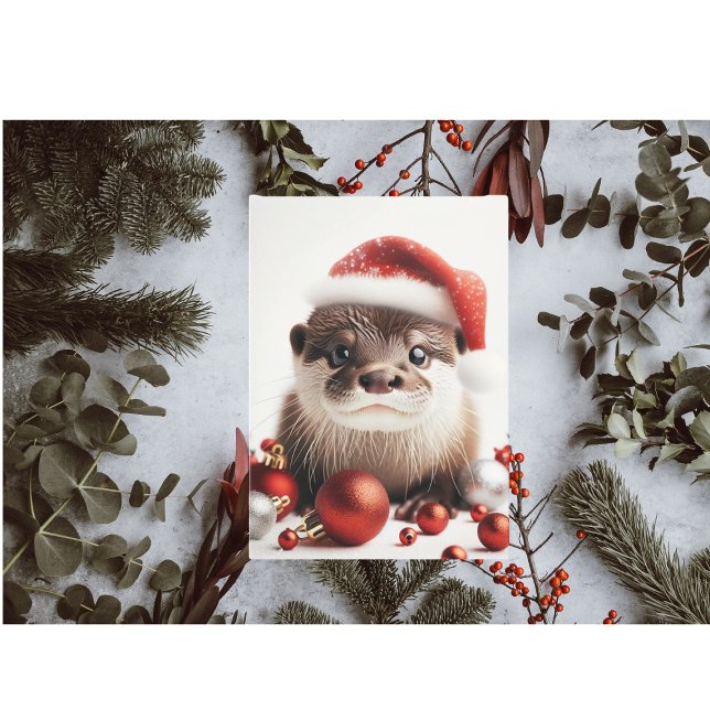 Tarjeta Navidades Adorables Cute Santa Otter (Subido por el creador)