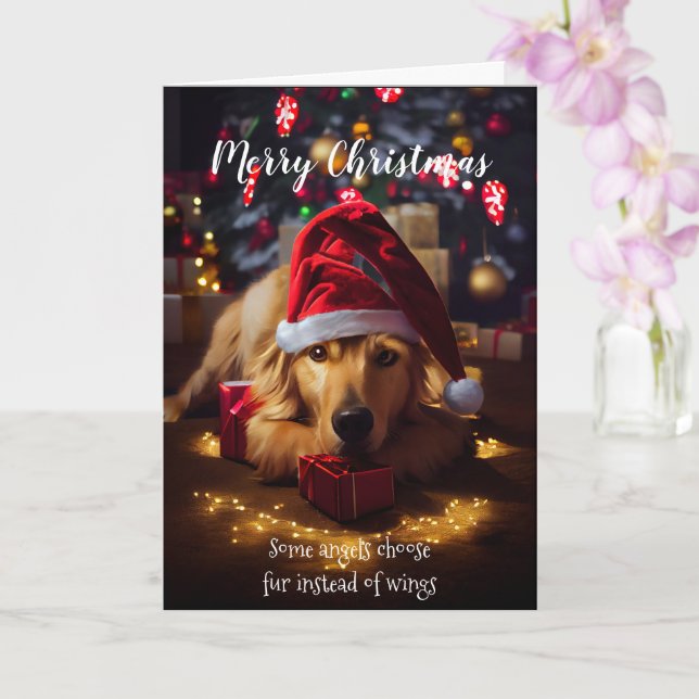 Tarjeta Navidades adoran perro de recuperación de oro (Orquídea)