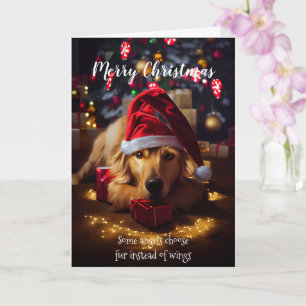 Tarjeta Navidades adoran perro de recuperación de oro