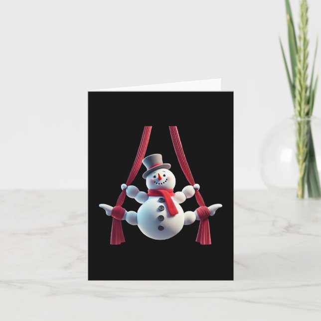 Tarjeta Navidades aéreos Snowman cantando sedas (Anverso)