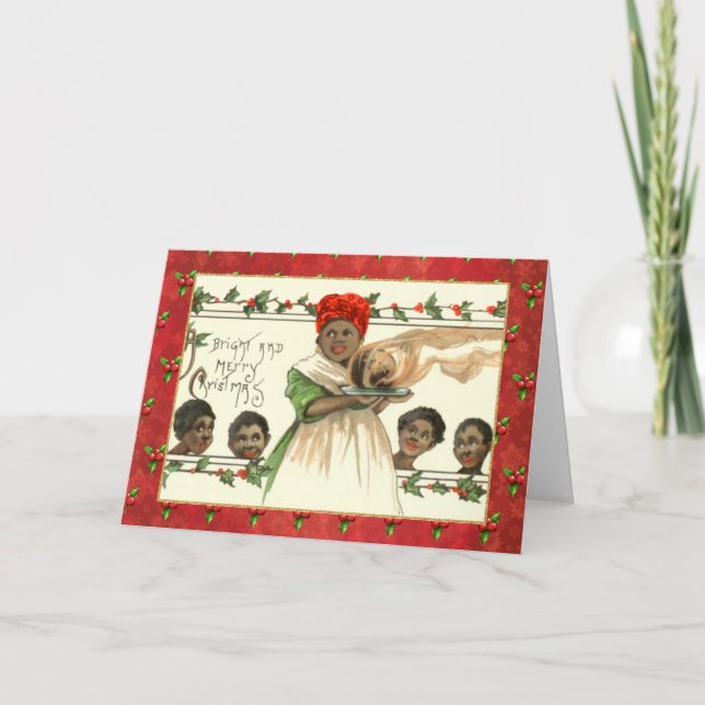 Tarjeta Navidades afroamericanos de época (Anverso)