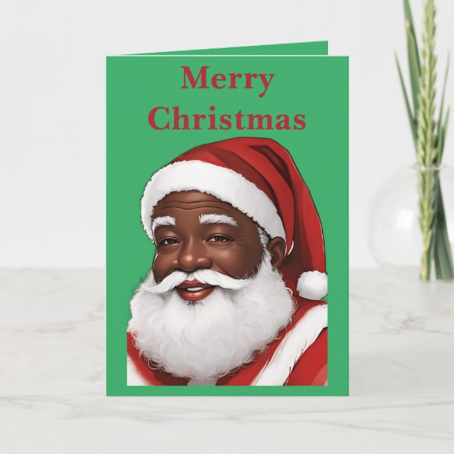 Tarjeta Navidades afroamericanos de Santa Claus Blank (Anverso)