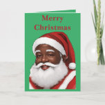 Tarjeta Navidades afroamericanos de Santa Claus Blank<br><div class="desc">Esta tarjeta de felicitación de Navidades en blanco presenta un Papá Noel afroamericano. Puede personalizar el interior con un saludo de vacaciones personalizado o una nota personal.</div>