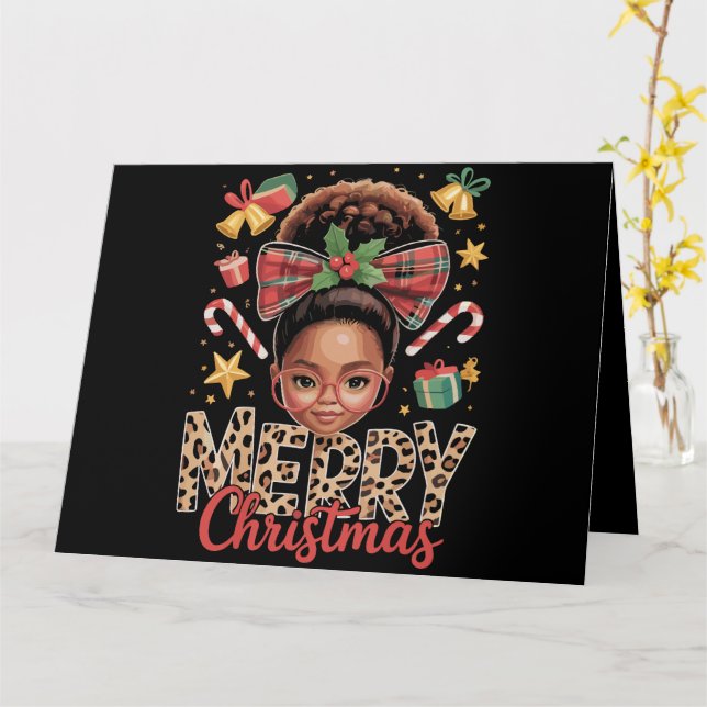Tarjeta Navidades afroamericanos desordenan a mamá negra (flor amarilla)
