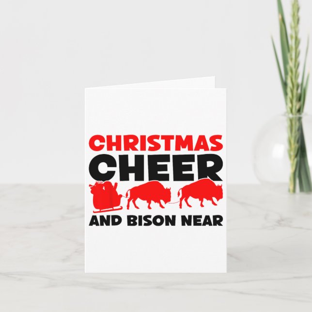 Tarjeta Navidades Alegran Y Bison Cerca - Bison Buffalo Xm (Anverso)