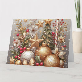 Tarjeta Navidades amargos y brillantes en blanco dentro