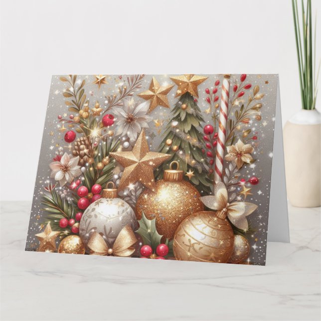 Tarjeta Navidades amargos y brillantes en blanco dentro (Anverso)