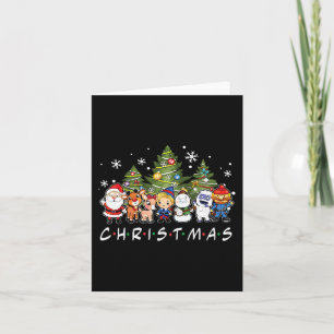 Tarjeta Navidades amigos Santa Rudolph Familia Snowman Xma