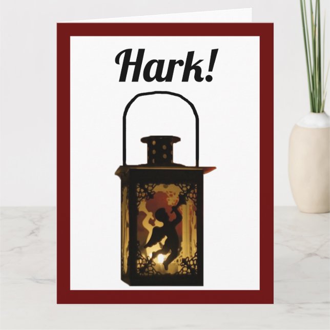 Tarjeta Navidades Ángel Lantern Decoración de vacaciones d (Anverso)