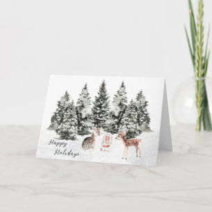 Tarjeta Navidades Animales Pino Forest