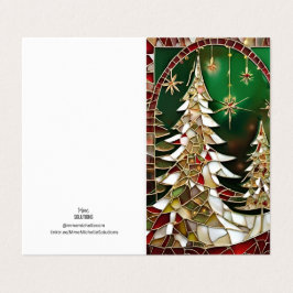 Tarjeta Navidades Árbol tema Nieve mosaico vidrio roto