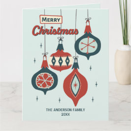 Tarjeta Navidades atómicos de mediados del siglo XX