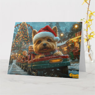 Tarjeta Navidades australianos de montaña rusa de perros