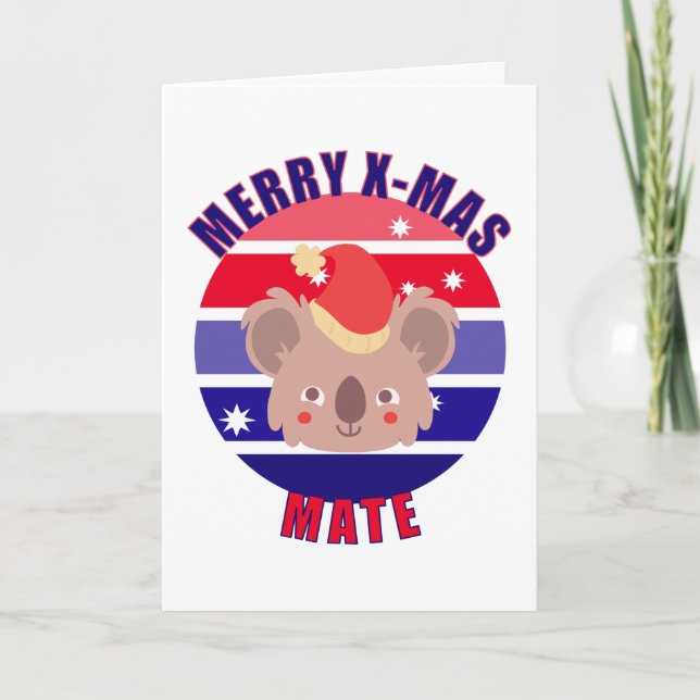 Tarjeta Navidades australianos Koala (Anverso)