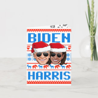 Tarjeta Navidades azul Biden Harris