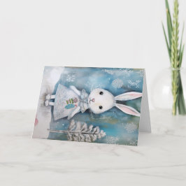 Tarjeta Navidades Baby Animals Bunny Holiday Greeting Card