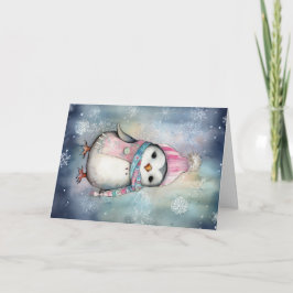 Tarjeta Navidades Baby Animals Penguin Holiday Greeting