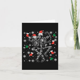 Tarjeta Navidades bailando esqueletos divertidos Gótico de