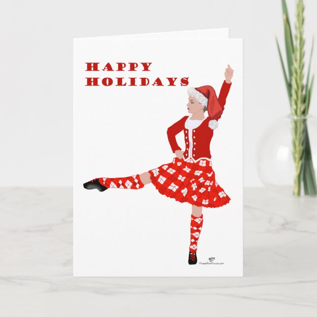 Tarjeta Navidades Bailarín de Escocia (Anverso)