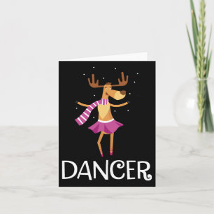 Tarjeta Navidades bailarinas de Prancer bailando reno
