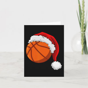 Tarjeta Navidades Baloncesto Santa Hat Men Boys Sport