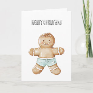 Tarjeta Navidades Beach Gingerbread Man