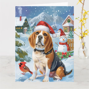 Tarjeta Navidades Beagle Dog Winter Wonderland Alegría
