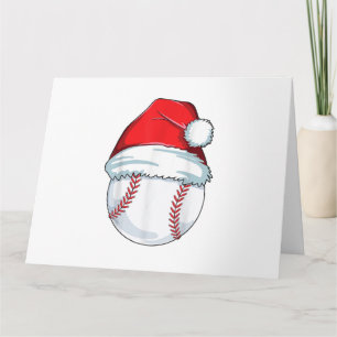 Tarjeta Navidades Béisbol Santa Hat Ball Niños Hombres