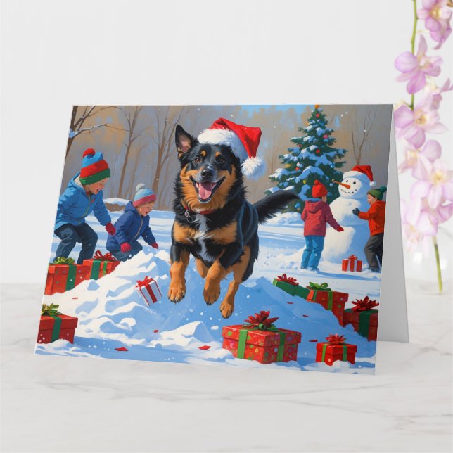 Tarjeta Navidades belgas malineses celebran escena de niev (Orquídea)
