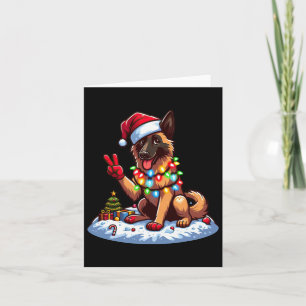 Tarjeta Navidades belgas malinois de la mano de la paz ilu