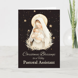 Tarjeta Navidades bendiciendo a Madonna y el crema suave i