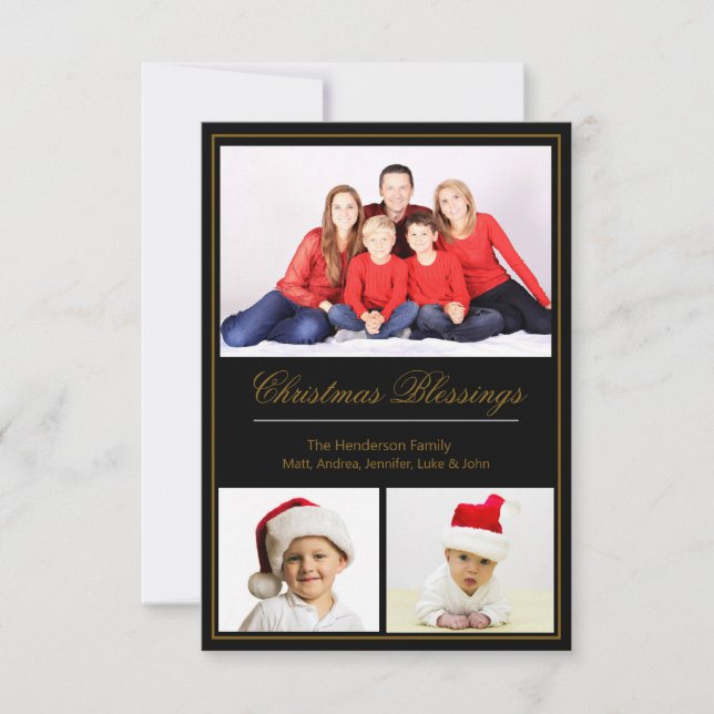 Tarjeta Navidades bendiciendo foto familiar de Personaliza (Anverso)