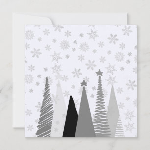 Tarjeta Navidades blancos de invierno monocromáticos