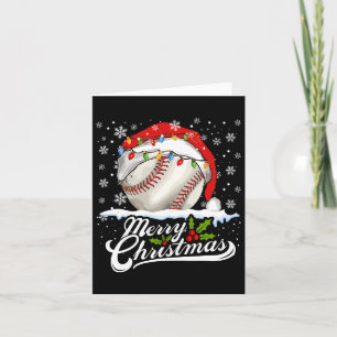 Tarjeta Navidades Bola de Béisbol Santa Hat Xmas Niños Hom