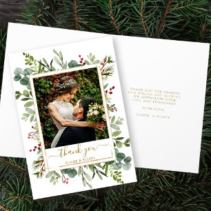 Tarjeta Navidades botánicos Boda de oro gracias foto