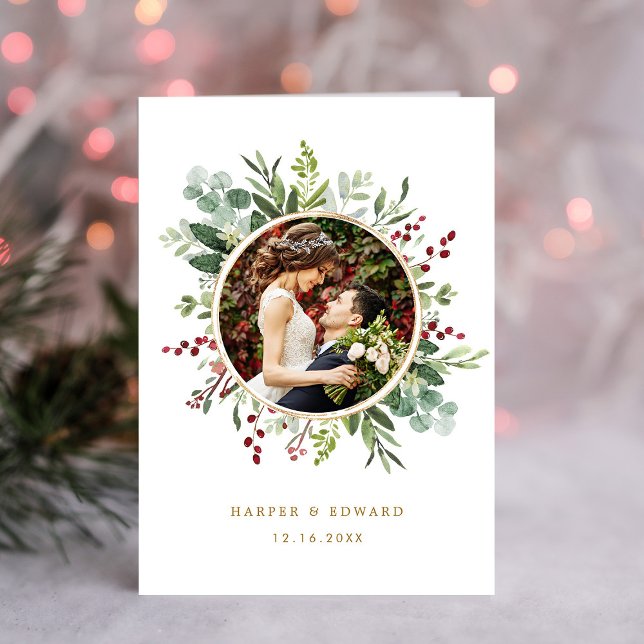 Tarjeta Navidades botánicos Boda Foto Gracias Follado (Subido por el creador)