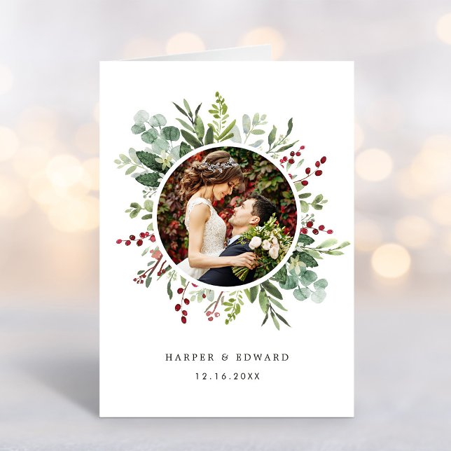 Tarjeta Navidades botánicos Boda Foto Gracias Follado (Subido por el creador)