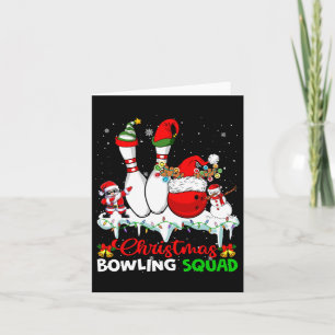 Tarjeta Navidades Bowling Squad Dabbing Santa Elf Bowling