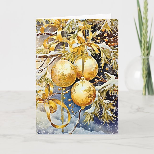 Tarjeta Navidades brillantes Elegancia (Anverso)